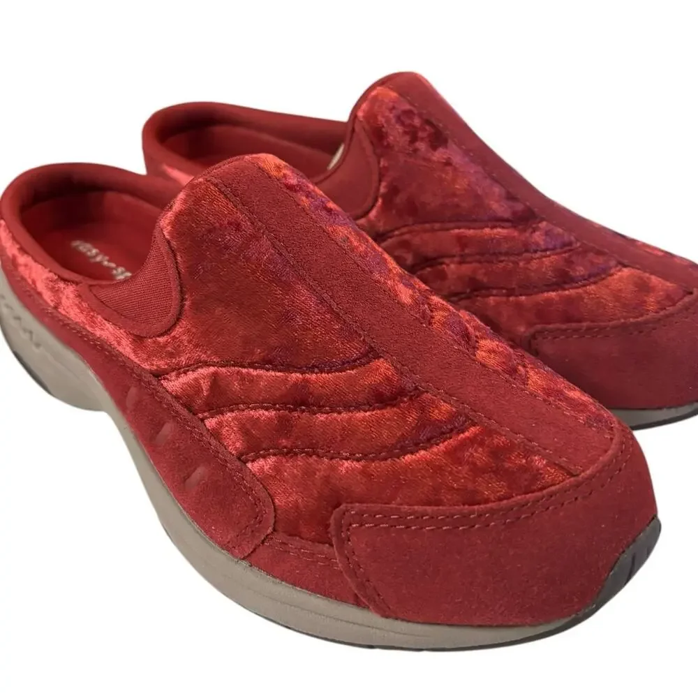 NIB Easy Spirit Traveltime Slip On Mule Sneakers Women's Size 5 M Dark Red